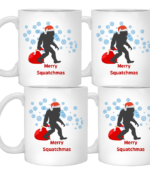 Merry Squatchmas 4 pack coffee mugs