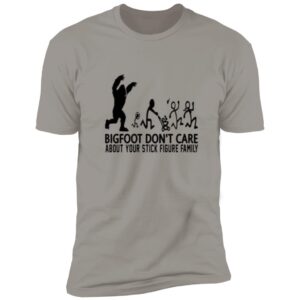 Bigfoot Chasing Stick People T-shirt - Image 3