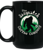 Sasquatch Coffee black coffee mug