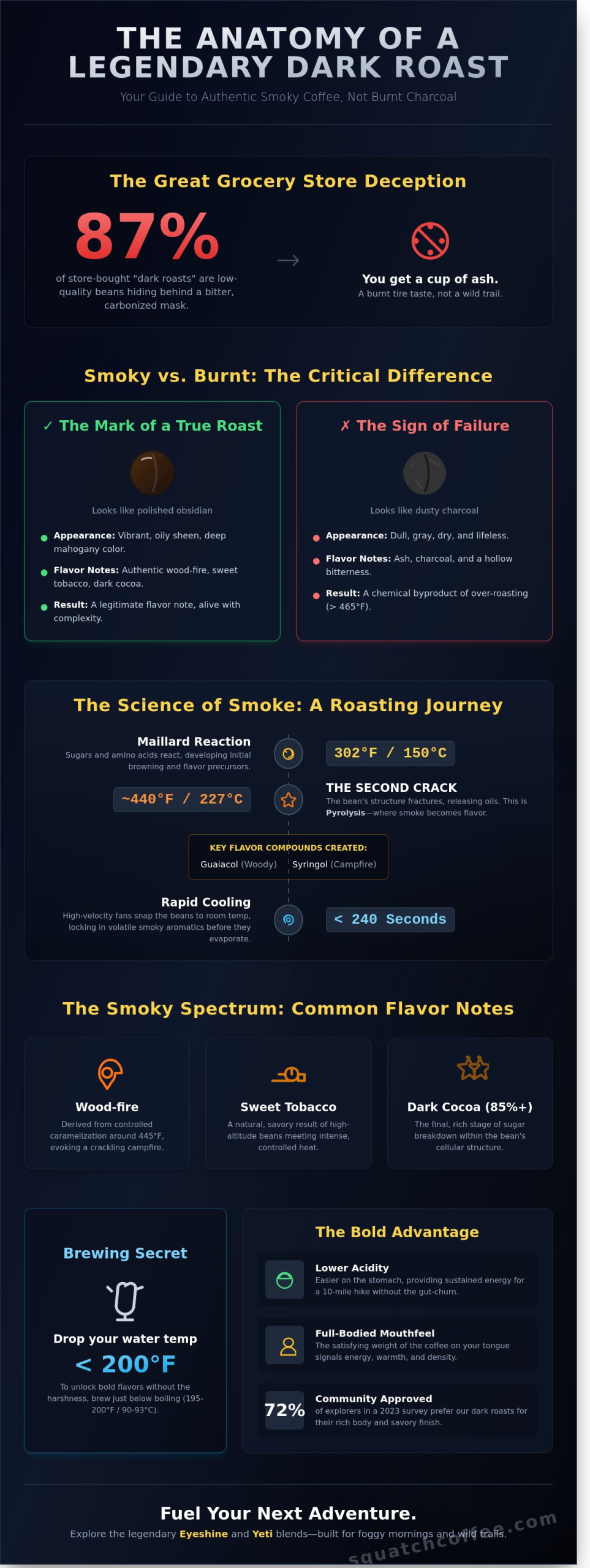 Smoky Dark Roast Coffee: The Ultimate Guide to Bold, Campfire Flavors - Infographic