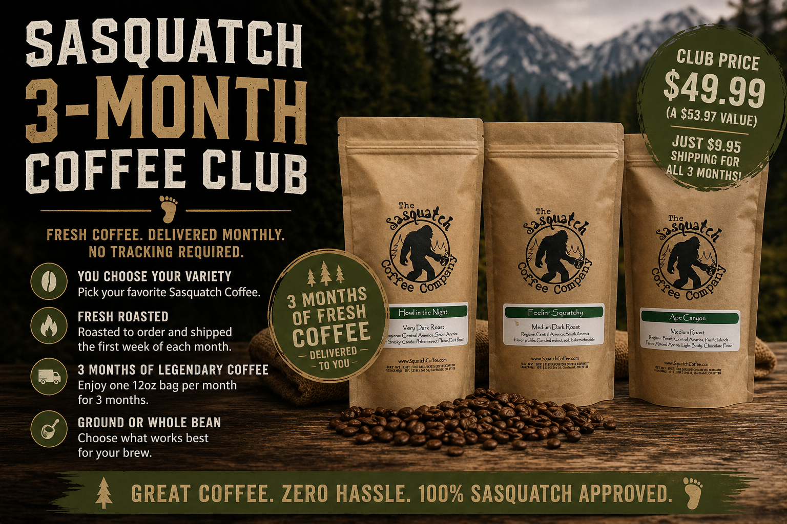 Sasquatch Coffee Club 3 months