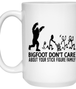 Bigfoot Chasing Stick Family 15oz Mug